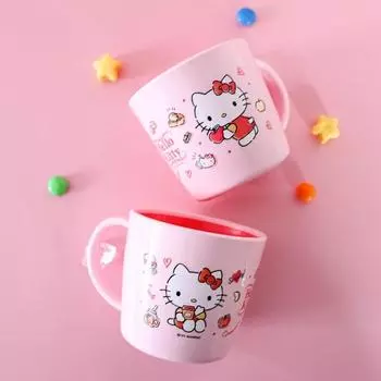 Чашка Lilpang Hello Kitty, двухцветная, с простой ручкой, смешанные цвета, 2 предмета, популярные корейские товары для родителей