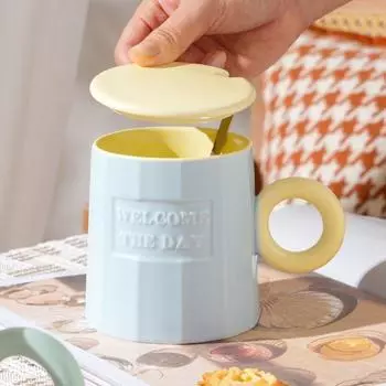 Чашка макарон Высокая Красота Девушка Сердце Цвет Контраст Студенческое Общежитие Напиток Кофе Дарите Друзьям, Подругам, Сестрам Значимые Подарки 450ML