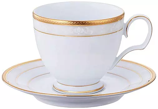 Чашка Noritake с блюдцем для кофе и 250 мл Hampshire Gold 1 шт. Золотой тонкий фарфор (только чашка/в комплект не входит) (для чая) 91988С/4335