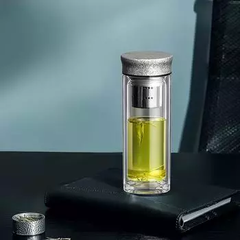 Чашка Подарочная Двухслойное высокоборосиликатное стекло Офисное деловое стекло Прямое стекло. 330ml