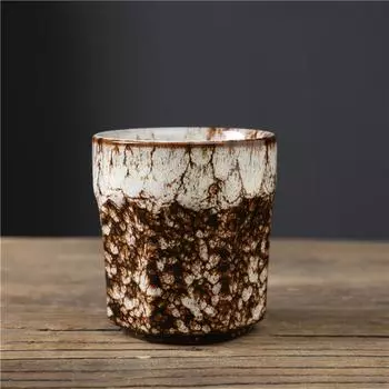 Чашка Ретро Керамическая чашка Грубая керамика Чайная пиала Чайная чашка Печная смена Мастер-чашка Набор для чая Кунг-фу Персональная одиночная чашка Чайная чашка