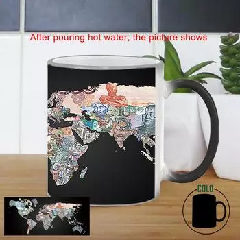 Чашка с денежной картой BSKT-111 Керамические кружки Кофейные чашки Персонализированные подарки Цветная кружка для кофе Аниме-посуда Заготовки для сублимации 350ml