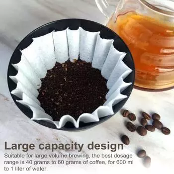 Чашка с фильтром для кофе, большая емкость 600-1000 мл, многоразовая ручная капельница для кофе для дома, кафе, путешествий, универсальная чашка для заваривания кофе чёрный