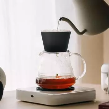 Чашка с фильтром для кофе, большая емкость 600-1000 мл, многоразовая ручная капельница для кофе для дома, кафе, путешествий, универсальная чашка для заваривания кофе чёрный