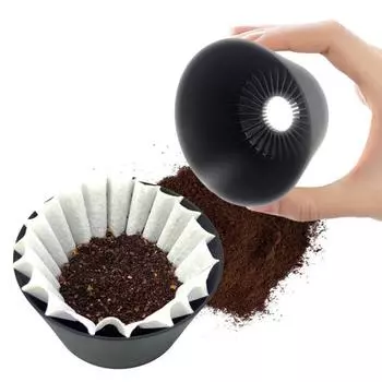 Чашка с фильтром для кофе, большая емкость 600-1000 мл, многоразовая ручная капельница для кофе для дома, кафе, путешествий, универсальная чашка для заваривания кофе чёрный