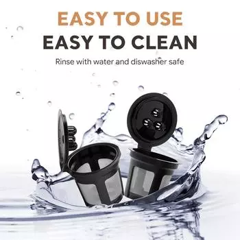 Чашка с фильтром для кофе с откидной крышкой Многоразовый пищевой съемный фильтр для кофе с мелкой сеткой для Ninja Dual Brew Pro чёрный