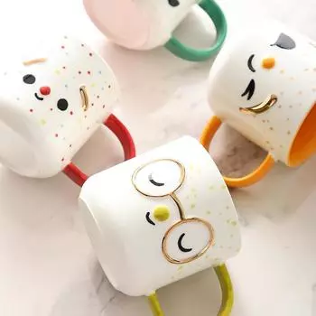 Чашка с изображением мультфильма «Любовь», ценная керамическая кружка, женская и мужская кофейная чашка, чашка для питьевой воды, подарочный набор из хлопьев и молока. 401-500ml