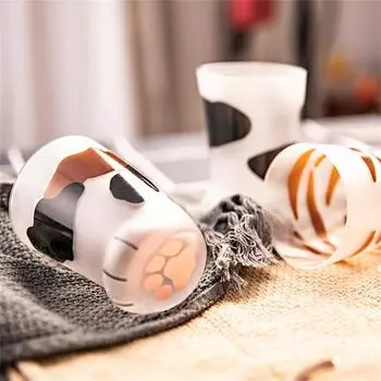 Чашка с кошачьей лапкой, молочная стеклянная чашка, милая кружка с принтом кошачьей лапки и когтей для кофе, детские молочные стеклянные чашки, индивидуальная молочная чашка 301-400ml