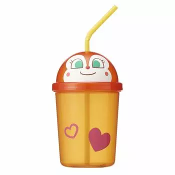 Чашка с трубочкой Anpanman 300 мл, высеченная (Докин-тян)