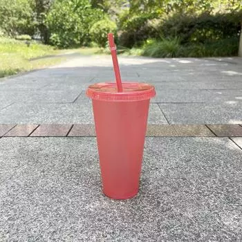 Чашка с трубочкой, кружки с крышкой, пластиковый стакан, матовая бутылка для кофе, чашка из ПП-пластика с трубочкой
