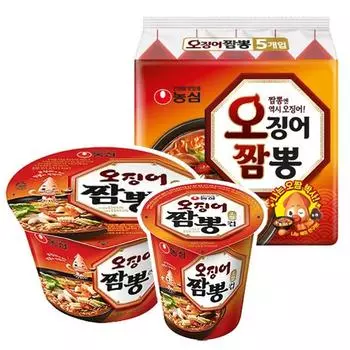 Чашка/сумка с кальмаром Nongshim Jjamppong/O-jing-Eo-Jjamppong (6 вариантов) 67g cup x 2PCS