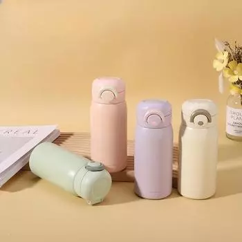 Чашка-термос из нержавеющей стали 304 с эластичной крышкой с одной кнопкой, автомобильная чашка для студентов, чтобы пить простые и модные чашки для воды. розовый