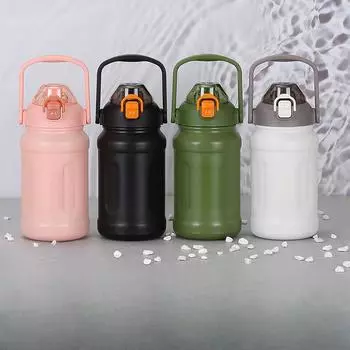 Чашка-термос из нержавеющей стали 316 для студентов мужского и женского пола и пар, спортивный чайник, портативный уличный двойной чайник для альпинизма 800ml зелёный