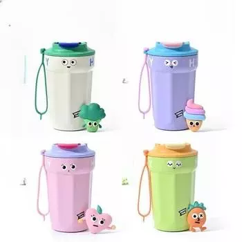 Чашка-термос из нержавеющей стали 316 для девочек, портативная чашка для колы, сопутствующая чашка для мужчин, чашка-термос для кофе. 450ML