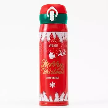Чашка Термосы и Бутылки для воды Посуда для питья Рождественский Термостакан из нержавеющей стали Термостакан для холодного горячего кофе 301-400ml чёрный