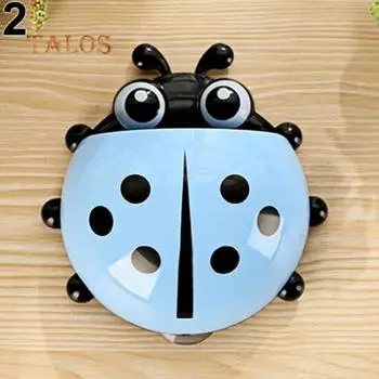 Чашка Ванная комната Зубная щетка Вещи Божья коровка Настенный держатель на присоске Органайзер зелёный