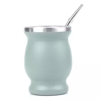 Чашка Yerba Mate из нержавеющей стали 304, аргентинская тыква Yerba Mate на 8 унций с бомбильями зелёный