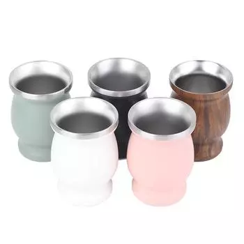 Чашка Yerba Mate из нержавеющей стали 304, аргентинская тыква Yerba Mate на 8 унций с бомбильями розовый