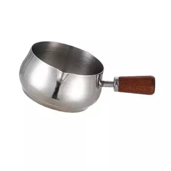 Чашки для эспрессо из нержавеющей стали с деревянной ручкой, прочные чашки для соусов и напитков, пригодные для мытья в посудомоечной машине S серебряный