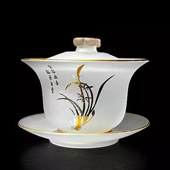 Чашки для чая на 120 мл, термостойкая глазурованная чаша с золотым краем, чашка для чая Scholar s Tea Bowl, отшлифованная чаша Sancai Bowl, чашка Kung Fu Justice Cup