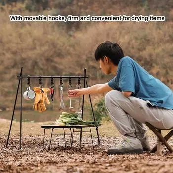 Чашки для кемпинга на открытом воздухе, миски, складная сушилка, подвесная полка с крючком, кронштейн из алюминиевого сплава для пикника L