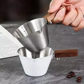 Чашки для кофе эспрессо объемом 120 мл с ручкой из нержавеющей стали, мерная чашка для эспрессо, аксессуары для измерения жидкости на кухне 120ml