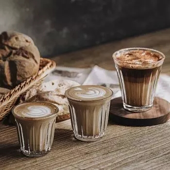 Чашки для латте Barista объемом 90–200 мл, стеклянные кружки для кофе или чая, плоские белые чашки для кофе эспрессо, привносящие классическую элегантность в сервировку стола 1PCS