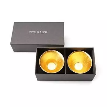 Чашки для сакэ Nousaku Kiki 1 и 2, набор из листового золота e00144 [жесть]