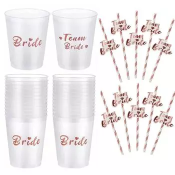 Чашки для вечеринок Team Bride Tribe, девичник, пластиковая кружка для питья, розовое золото, аксессуары для девичника, свадебное украшение