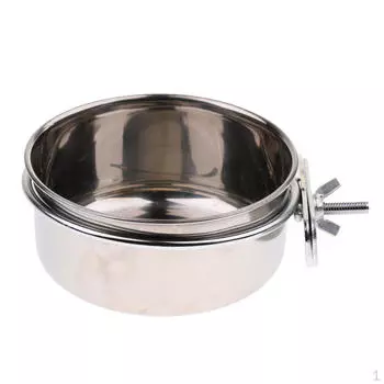 Чашки из нержавеющей стали с зажимом Клетки для птиц Клетки для попугаев