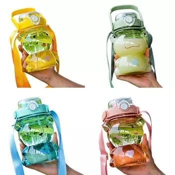 Чашки с мультяшным медведем большой емкости 850 мл, детские стаканы для питья, посуда для фитнеса зелёный