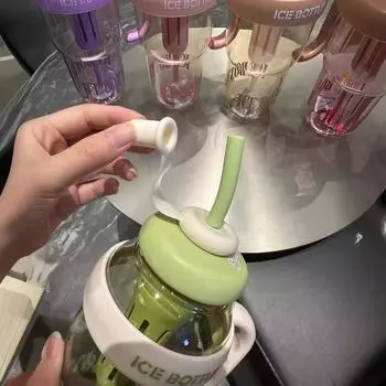 Чашки с трубочками Посуда для напитков Чайная кружка Кружка Персонализированные подарки Кружка большой емкости Подарки на День отца Термос Пивные кружки Милая стильная палатка 1300ml ярко-розовый