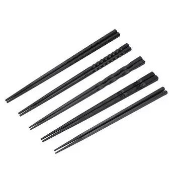 CHASOEe 1 пара японских палочек для еды из сплава Нескользящие палочки для суши набор китайский подарок 23cm чёрный