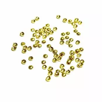Части ногтей очень маленькие круглые золотые 1 мм круглые металлические части шпильки смола гелевые ногти ручной работы