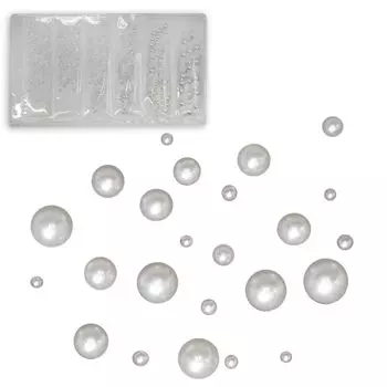 Части ногтей полукруг жемчужно-белый 6 размеров большой емкости 3D набор для дизайна ногтей 2 мм 3 мм 4 мм сверкающий Punpun Maru [белый] [1,5 мм 2,5 мм 5 мм] NP-031