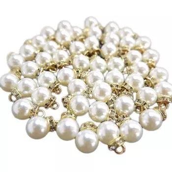 Части жемчужного шарма, жемчужные бусины 10 мм, ручная работа, смола, жемчужные очки, цепочка, цепочка для маски, стеклянная цепочка, товары для творчества, белые, 50 шт., жемчужный шарм [КРАСОТА