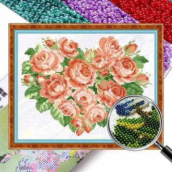 Частичная вышивка бисером печатный 9CT цветок вышивка крестом набор для домашнего искусства # 2