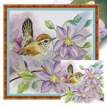 Частичная вышивка египетским хлопком нитью 11CT с принтом птицы набор для вышивки крестом # 2348