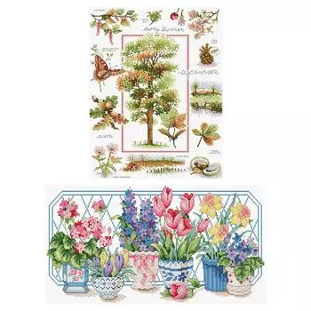 Частичная вышивка египетским хлопком нитью 14CT напечатанный растительный крестик AU 2441