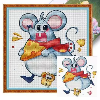 Частичная вышивка Эко-хлопковая нить 11CT Напечатанный китайский зодиак Вышивка крестом 1401