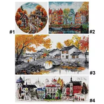 Частичная вышивка Эко-хлопковая нить 11CT Печатный вид Набор для вышивки крестом Искусство FA563