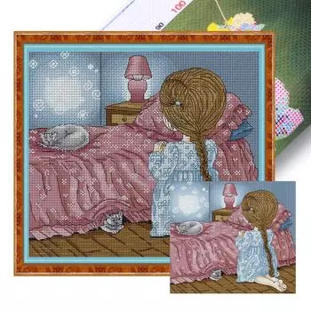 Частичная вышивка Эко-хлопковая нить 14CT Печать Персонаж Набор для вышивки крестом Декор RA706