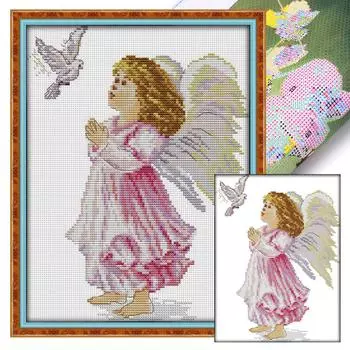 Частичная вышивка Эко-хлопковая нить 14CT Печатный детский набор для вышивки крестом Искусство RA029