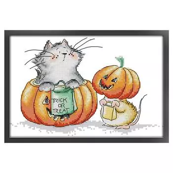 Частичная вышивка Эко-хлопковая нить 14CT с рисунком животных, набор для вышивки крестом DA174