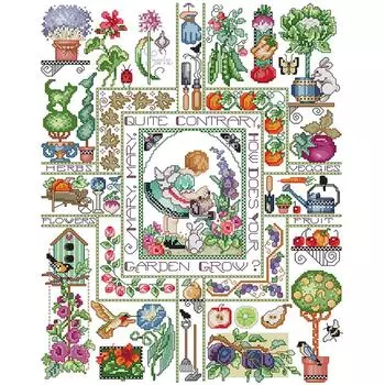 - Частичная вышивка Эко-хлопковая нить 14CT с принтом Девочка, набор для вышивки крестом Искусство RA670