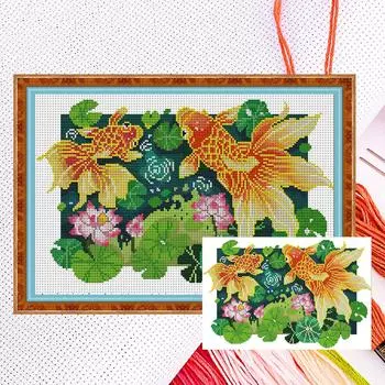 Частичная вышивка Эко-хлопковая нить 14CT Счетный набор для вышивки крестом животных # DB011