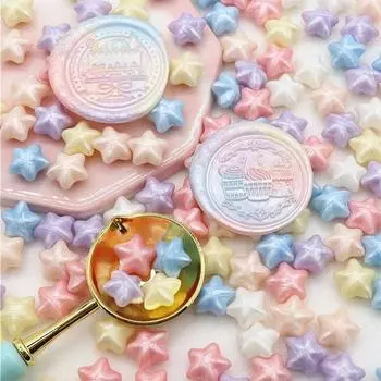Частицы воска для лаковой печати Перламутровые смешанные цвета Макарон Счастливая звезда Частицы воска для лака специальной формы