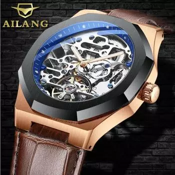 Часы AILANG, мужские механические часы, полностью автоматические мужские часы, водонепроницаемые, новые полые часы