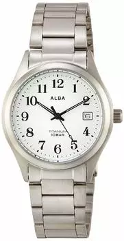 Часы Alba Quartz Titanium, усиленные водонепроницаемые, для повседневной жизни с индикацией даты AQGJ407 Silver [Seiko Watch] (10 АТМ) Мужской