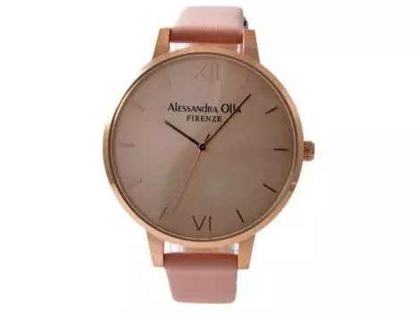 Часы Alessandra Olla AO-25-4 женские с розовым кожаным ремешком и корпусом из легированной стали, НОВЫЕ